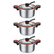 SILWA 西華 不鏽鋼微壓鍋 25cm 3個, 銀色, 4.5L, 1組