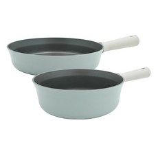 LocknLock 樂扣樂扣 Suit IH平底鍋2件組, 薄荷色, 多用途鍋 22cm*1+平底鍋 26cm*1, 1組