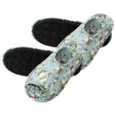 KiKiDi 女士療癒墊室內鞋, 薄荷綠底花朵, 2組