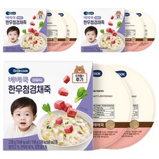 베베쿡 한우청경채죽 이유식 2p, 3개, 220g, 혼합맛(한우/청경채)