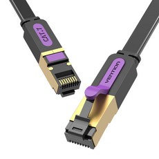 벤션 칼국수형 CAT.7 랜선 랜케이블 SSTP 10Gbps, 블랙, 1개, 8m