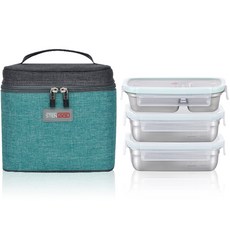 STENLOCK 史丹利 3層長方形便當盒 中 500ml+730ml 2入組, VINTAGE GREEN, 1組