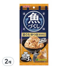 이나바 고양이 생선 가득 파우치, 혼합맛(참치/가다랑어/닭가슴살), 180g, 2개