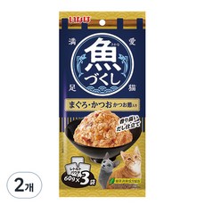 이나바 고양이 생선 가득 파우치, 혼합맛(참치/가다랑어/가다랑어포), 180g, 2개