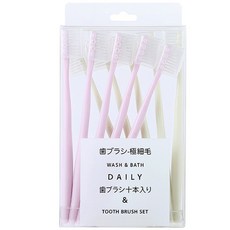 부드러운 성인용 미세모 칫솔 베이지 2종 x 5p 세트, 10개입, 1세트