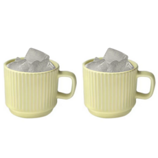 착한살림 세라믹 파스텔 머그컵 260ml, 옐로우, 2개