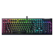 RAZER 雷蛇 BlackWidow 機械遊戲有線鍵盤, V4X, 黑色, 綠軸