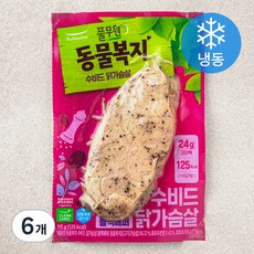 지구식단 동물복지 수비드 닭가슴살 블랙페퍼 (냉동), 115g, 1개입, 6개
