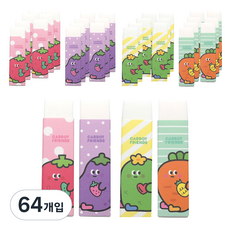 Pinkfoot Carrot Friends長方形橡皮擦, 隨機出貨, 64顆