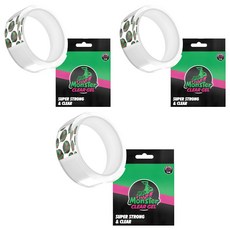 MONSTER HOOK 高黏度多功能矽膠雙面膠帶 30mm*1m, 透明, 3捲