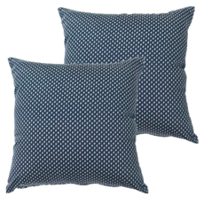 J&N 米曰抱枕 2個 45 x 45cm - 柔軟舒適 居家裝飾抱枕套組, 藍色