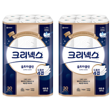 Kleenex 舒潔 Ultra Clean 天然紙漿四層高級捲筒衛生紙, 25m, 2個, 30入