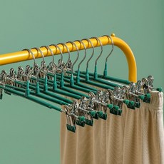 幸福& 不鏽鋼塗層防滑彩色褲架, 10個, 綠色