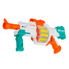 左輪8發裝子彈手動連發安全軟彈槍組M32短版榴彈槍玩具, 多色, 1個