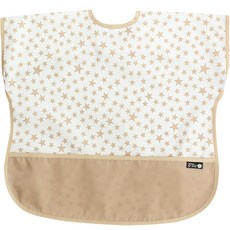 플리에 배색 방수 반팔 턱받이, 52화이트베이지별, 1개입, 1개