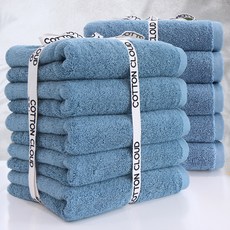 COTTON CLOUD 40支精梳棉飯店毛巾 220g, 10條, 海洋藍