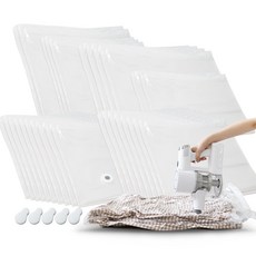 Kano 真空壓縮袋家庭組 衣物款 M 10入+L 8入+棉被款 M 2入+L 4入+XL 3入+XXL 2入+封口夾 5入, 1組