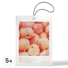 제니센트 무드 퍼퓸 사쉐 옷장방향제 본품, 40g, 5개, 벨라피치