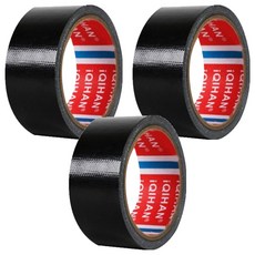 iQIHAN 다다 고점도 강력 면 테이프 50mm x 20m, 검정색, 3개