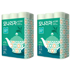 mona LISa. 三層壓花捲筒衛生紙 綠茶香, 30m, 30捲, 2袋