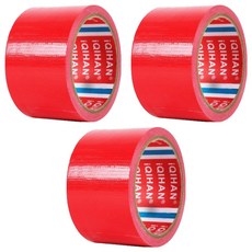 다다 고점도 강력 면 테이프 60mm x 20m, 적색, 3개
