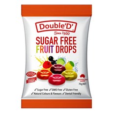 Double'D' 無糖糖果 綜合水果風味, 70g, 1袋