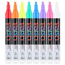 DADA 螢光窗戶玻璃黑板馬克筆 8色組, 多色, 8支