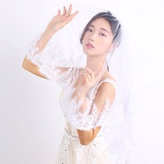 파티해 스몰 웨딩 면사포, 레이스, 1개