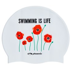 Phoenix 設計款矽膠泳帽 Life PSC-03, 白色