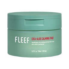 FLEEF 積雪草蘆薈鎮靜爽膚棉 低過敏性肌膚舒緩和死皮護理 150毫升, 50片, 1罐