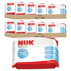 NUK 濕紙巾 攜帶型, 20張, 10包
