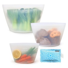 CASA MAISON 頂級矽膠混合保鮮袋 S 500ml + M 1000ml + L 1500ml 套組, 1個, 拉鍊袋 500ml+1000ml+1500ml