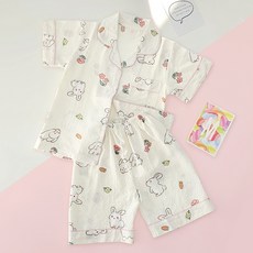 woojooi 女童用涼感透氣Totorang睡衣 短袖上衣 + 下身套裝