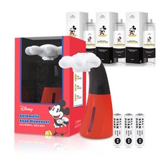 Disney 迪士尼 米奇自動感應洗手乳+補充瓶 3入+電池 3入, 混色, 1組