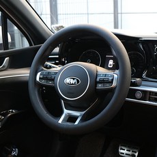 CARTEM 感嘆 原廠型皮革打孔方向盤套 CT316, 黑色