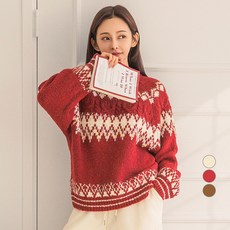 BURU N JUDY 女款 G 北歐風菱格紋針織衫 ORAPO502B