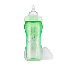 5 phases 菲斯 成長5階段環保雙層奶瓶, 食用級矽膠 低敏無異味, 高硼矽玻璃 易導熱耐高溫, 符合人體工學設計 完整防護易握取, 淺綠色, 240ml, 1個