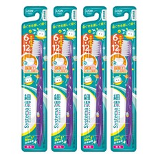 LION 獅王 Systema 細潔兒童牙刷 6-12歲 換牙期專用 超極細毛, 顏色隨機, 1入, 4支