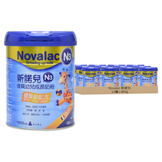 Novalac 新諾兒 N3幼兒成長奶粉 N3 1歲以上, 800g, 12罐