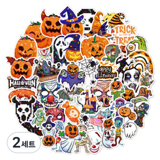Daily Nest 可愛萬聖節精美貼紙 全息A款 50入組, 2套, 混合色
