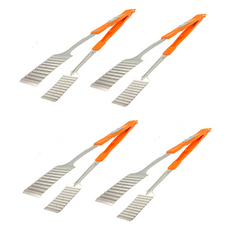 CoCoREX 多功能多用途麵包不鏽鋼露營烤肉木炭肉類鎖定夾, 混合色, 4個