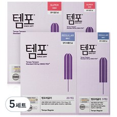 템포 체내형 생리대 레귤러 20p + 3p + 슈퍼 20p + 3p, 5세트