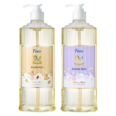 Fees BEBE 嬰兒柔護泡泡露 新生兒推薦 白麝香 + 杏果香 贈提袋 600ml + 600ml, 1.2L, 1組
