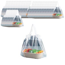 市集風格口袋包裝塑膠袋 小型 透明素面, 50個, 1入