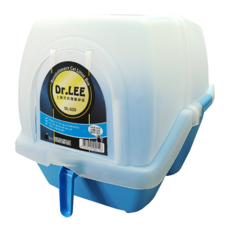 DR.LEE 上掀式抗菌貓砂盆, 單層,附貓砂鏟,落砂踏墊, 48 x 38 x 44cm, 藍色, 1個