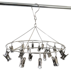 MIKA HOUSE 橘之屋 瞬收滑輪曬衣架 20夾 不鏽鋼+PC塑料, 直徑約35cm×高36cm, F-224, 1個