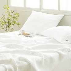 더자리 소프트 피그먼트워싱 보송보송 이불겸 패드 스프레드, 마시멜로우