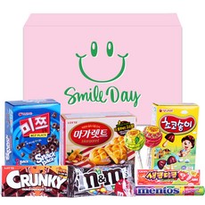 微笑圖案精選零食禮盒組 粉紅色, 餅乾 8款, 1組