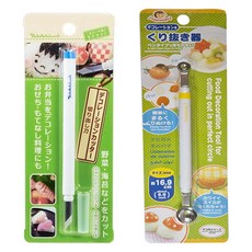 Marukki 水果蔬菜裝飾挖球器 MP433 + 便當裝飾刀片 MP016-B026 套組, 1套