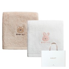 베이비앤아이 소프트 밤부 목욕타올 2종, 고미 베이지 + 바니, 1세트